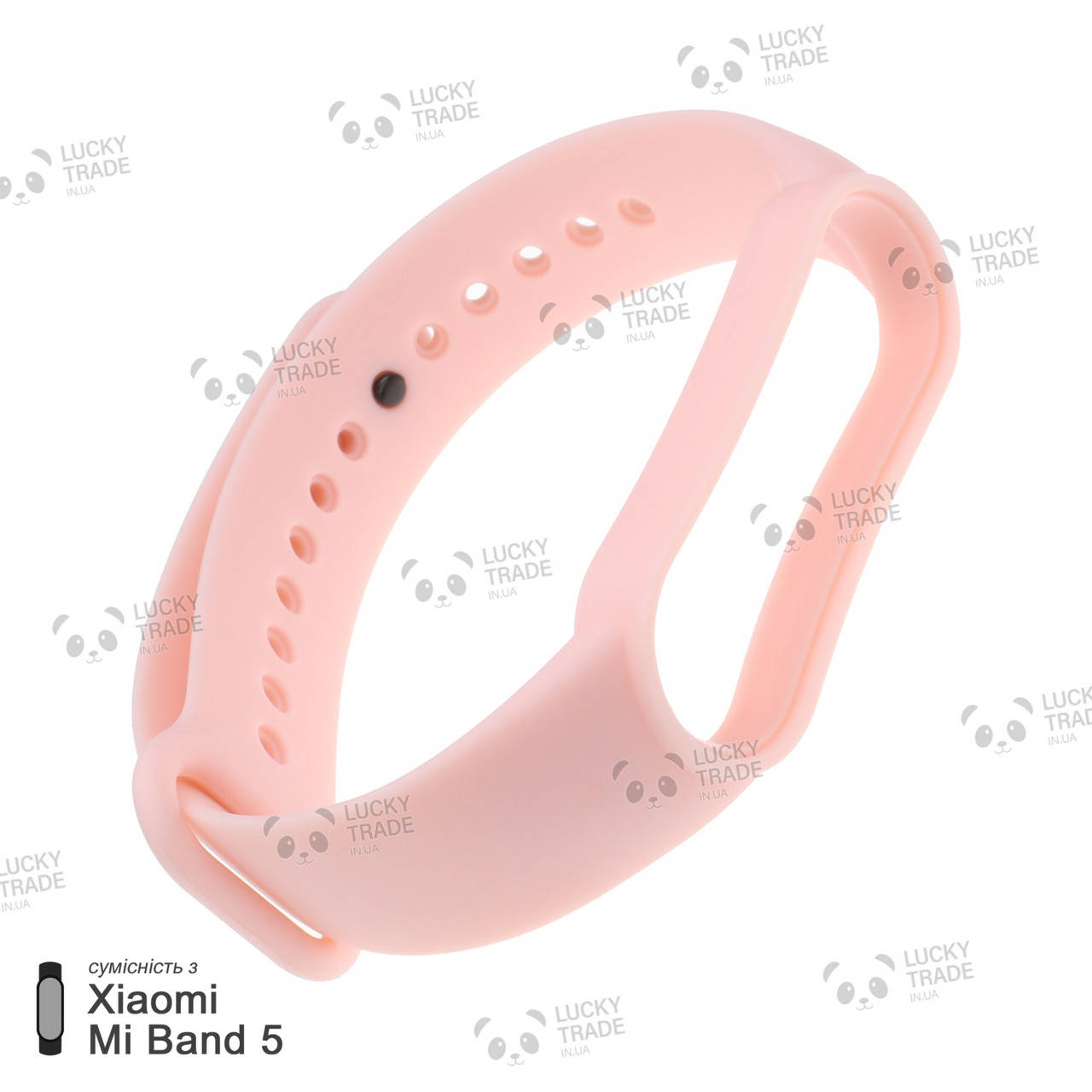 

Ремешок Xiaomi Mi Band 5 силиконовый однотонный браслет Light Бежевый / Розовый [2419]