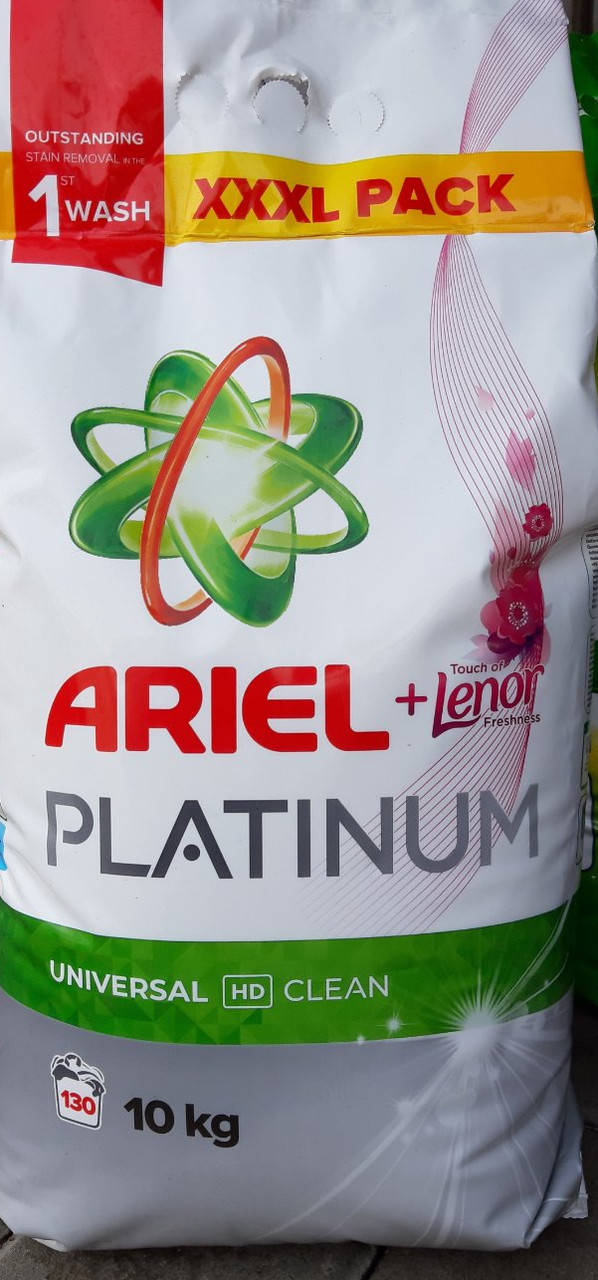 

Стиральный порошок для стирки белья Ariel Universal platinum 10 кг пакет универсальный 130 ст