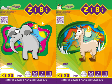 

Бумага цветная двусторонняя А4 14 листов 7 цветов KIDS Line