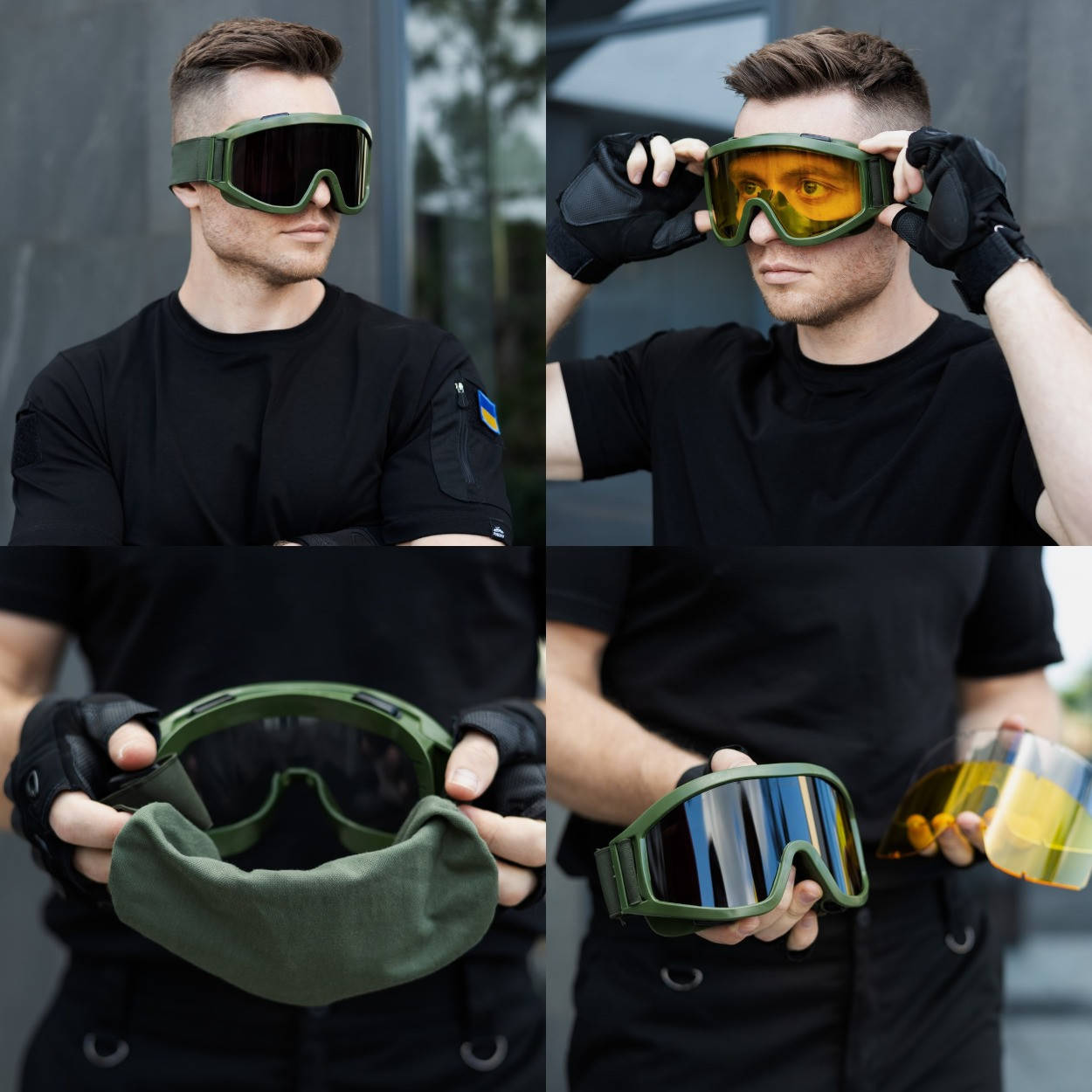 

Защитные армейские тактические очки с УФ защитой со сменными линзами для военных