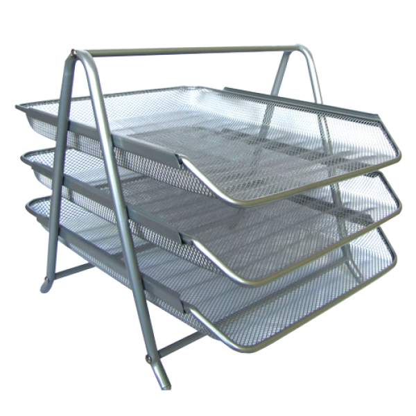 

Лоток металлический 3 яруса горизонтальный, серебряный, Серый