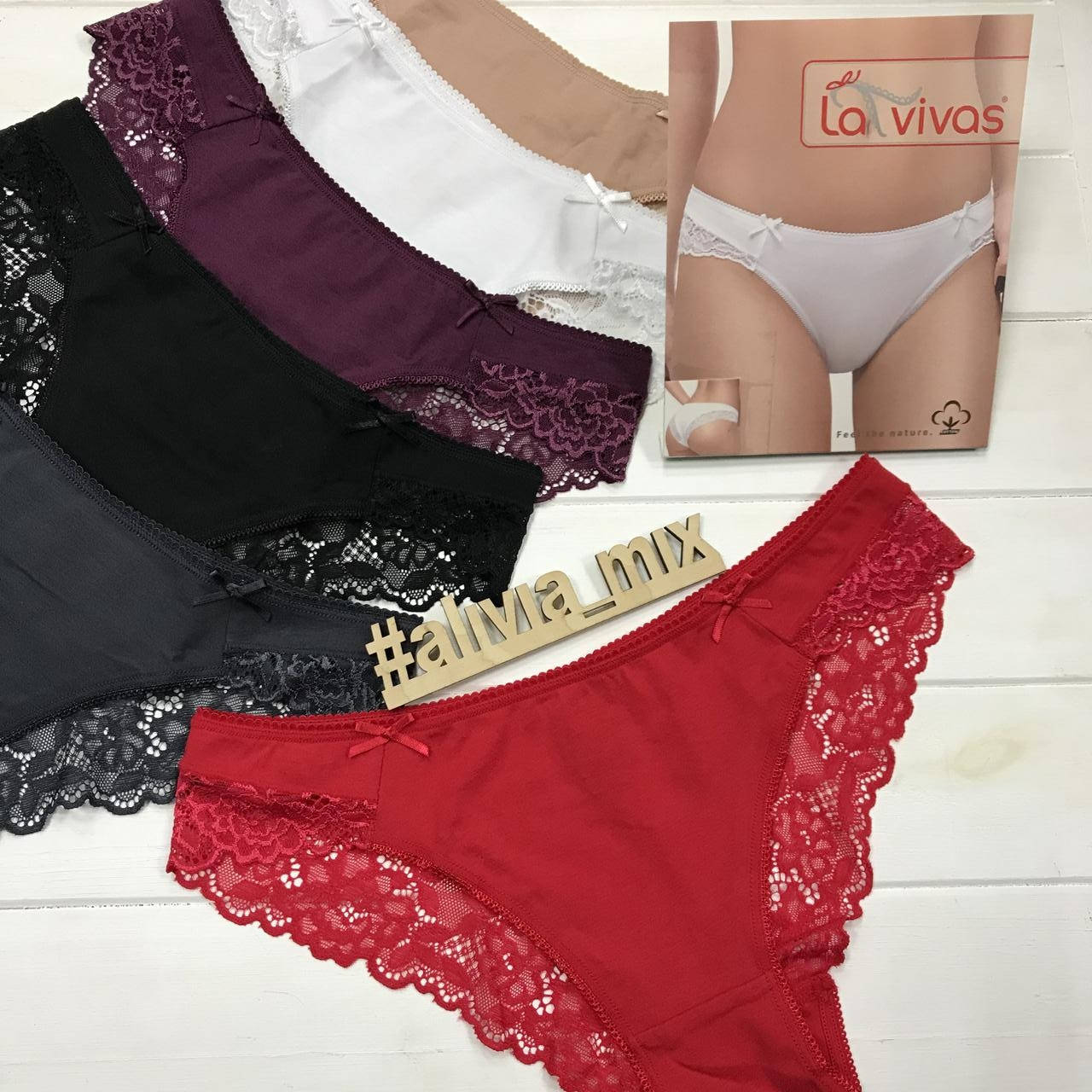 

Хлопковые трусики от La vivas XL, Красный