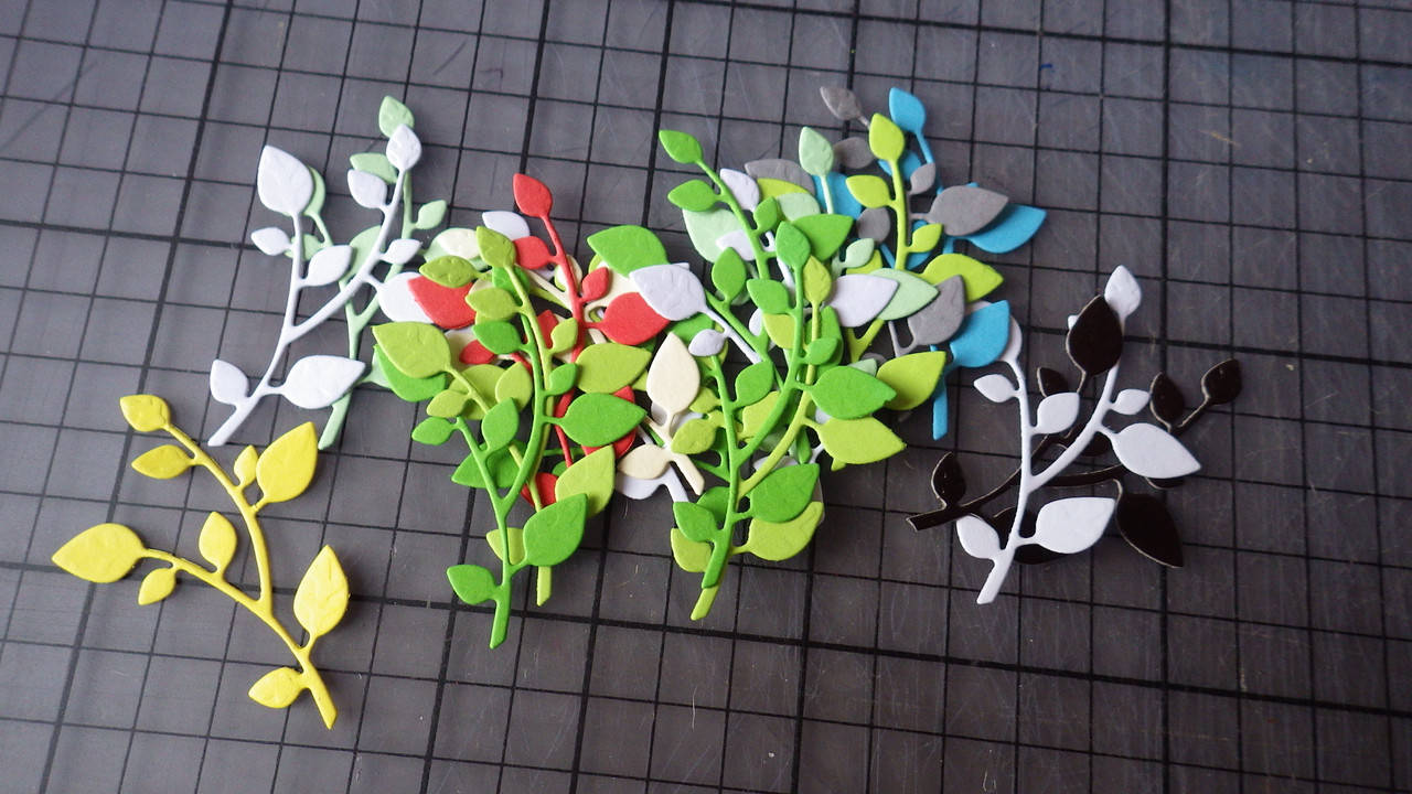 

Набор вырубки из бумаги и картона. 20 штук, ветка, 35х60 мм