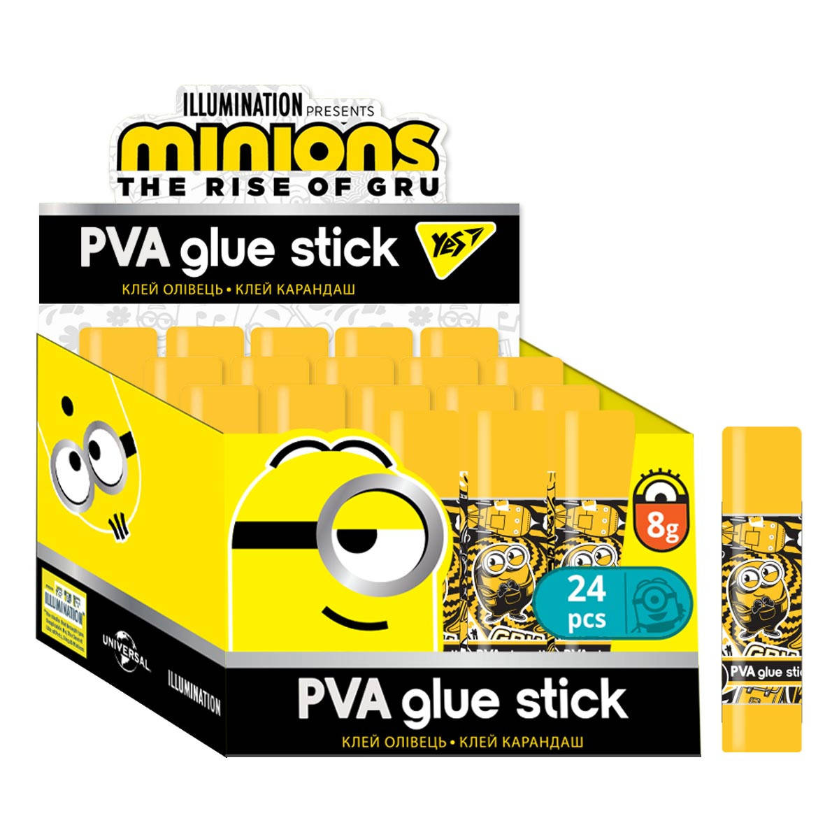 

Клей-карандаш YES, 8г, PVA "Minions"