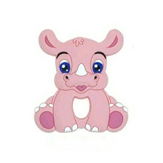 

Носорог грызунок (прорезыватель) для зубов силиконовый Розовый кварц