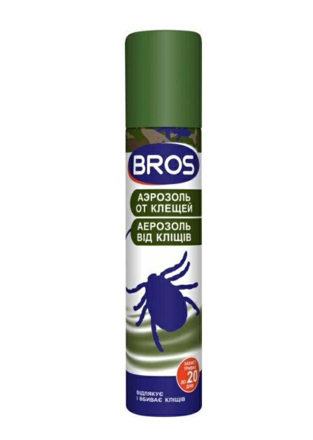

Аэрозоль от клещей Bros 90ml. до 2023г.