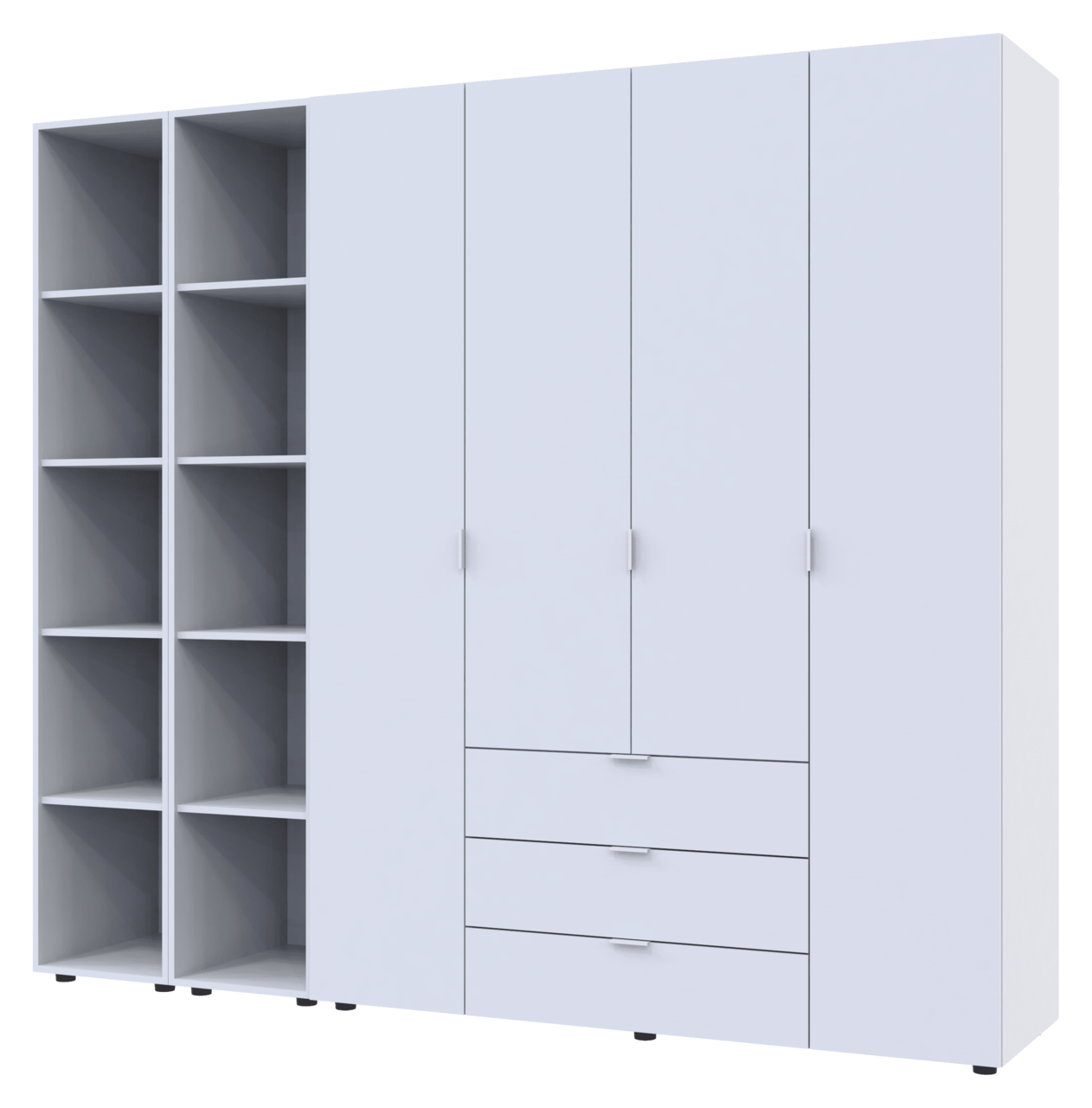 Комплект Doros Гелар з 2 Етажерками Білий 4 ДСП 231.4х49.5х203.4 (42005039)