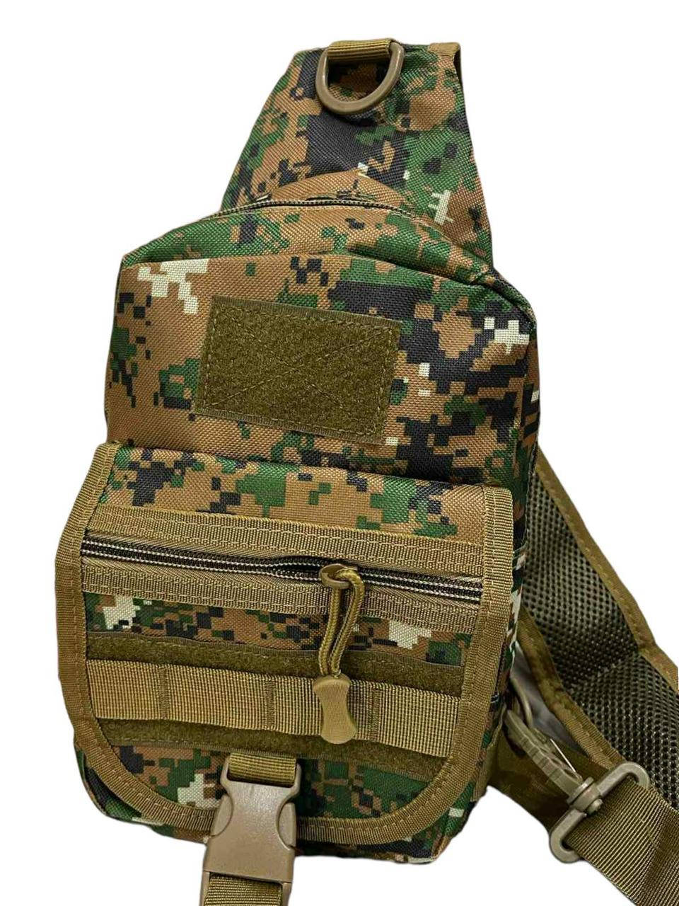 

Сумка тактическая плечевая цвет зеленый камуфляж #8012 (24*17*9 см), Камуфляж пиксель