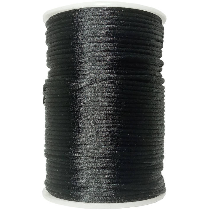 

Черный Корсетный Шнур 2 мм Атласный Круглый Прочный Мягкий для Бижутерии, Браслетов, Текстильные Шнуры, Шитье