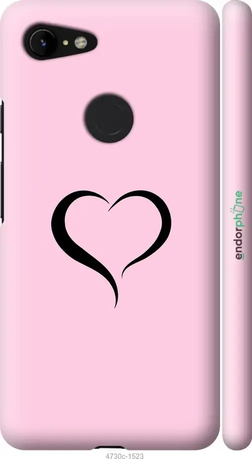 

Чехол на Google Pixel 3 XL Сердце 1 "4730c-1523-18101", Черный