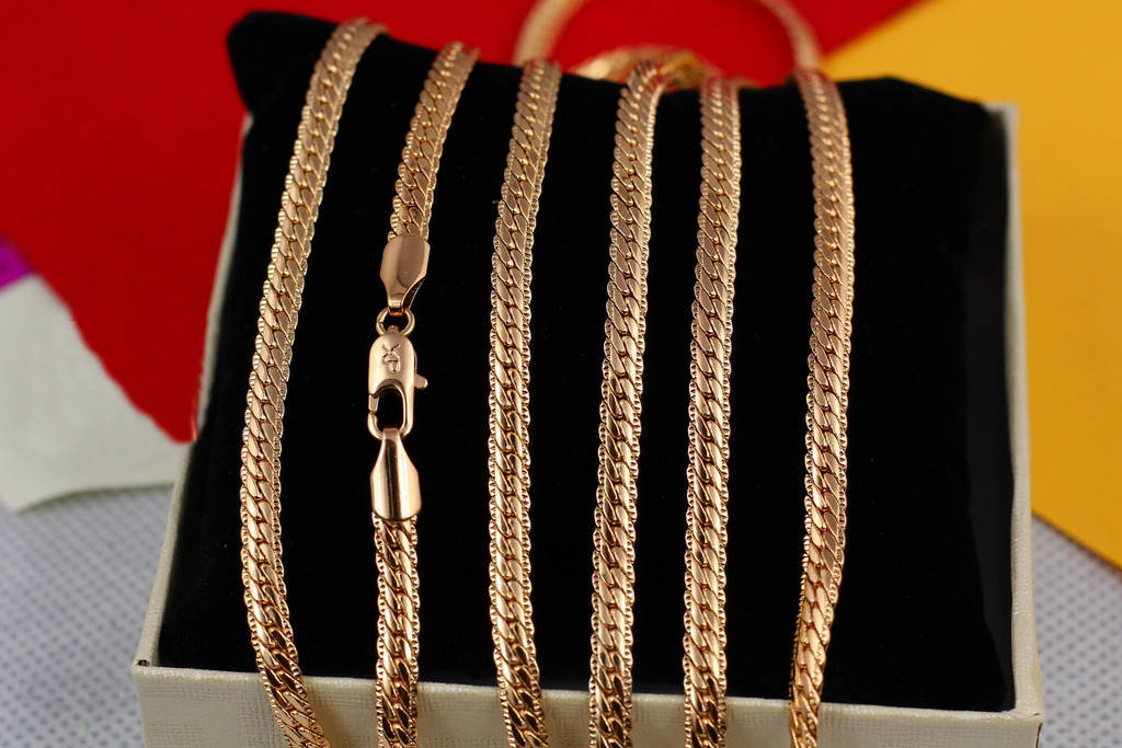 

Цепь Xuping Jewelry снейк с огранкой 55 см 4 мм золотистая