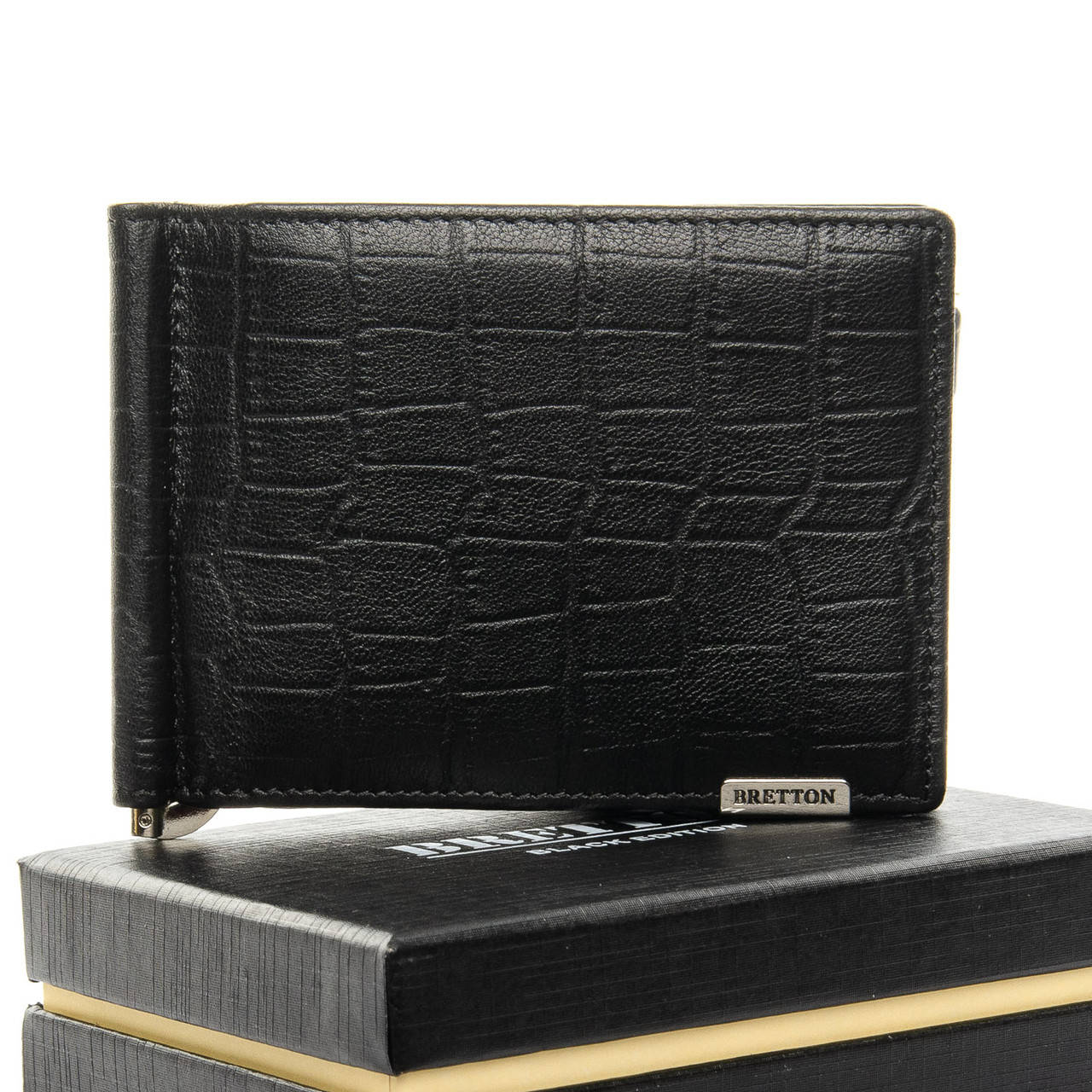 

Кошелек Crocodile кожа BRETTON M3206 black, Черный