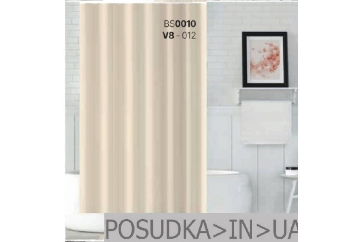 

Шторка для ванной из ткани Jackline Colors BS0010 V8-012 Однотонная легкий беж полиестр