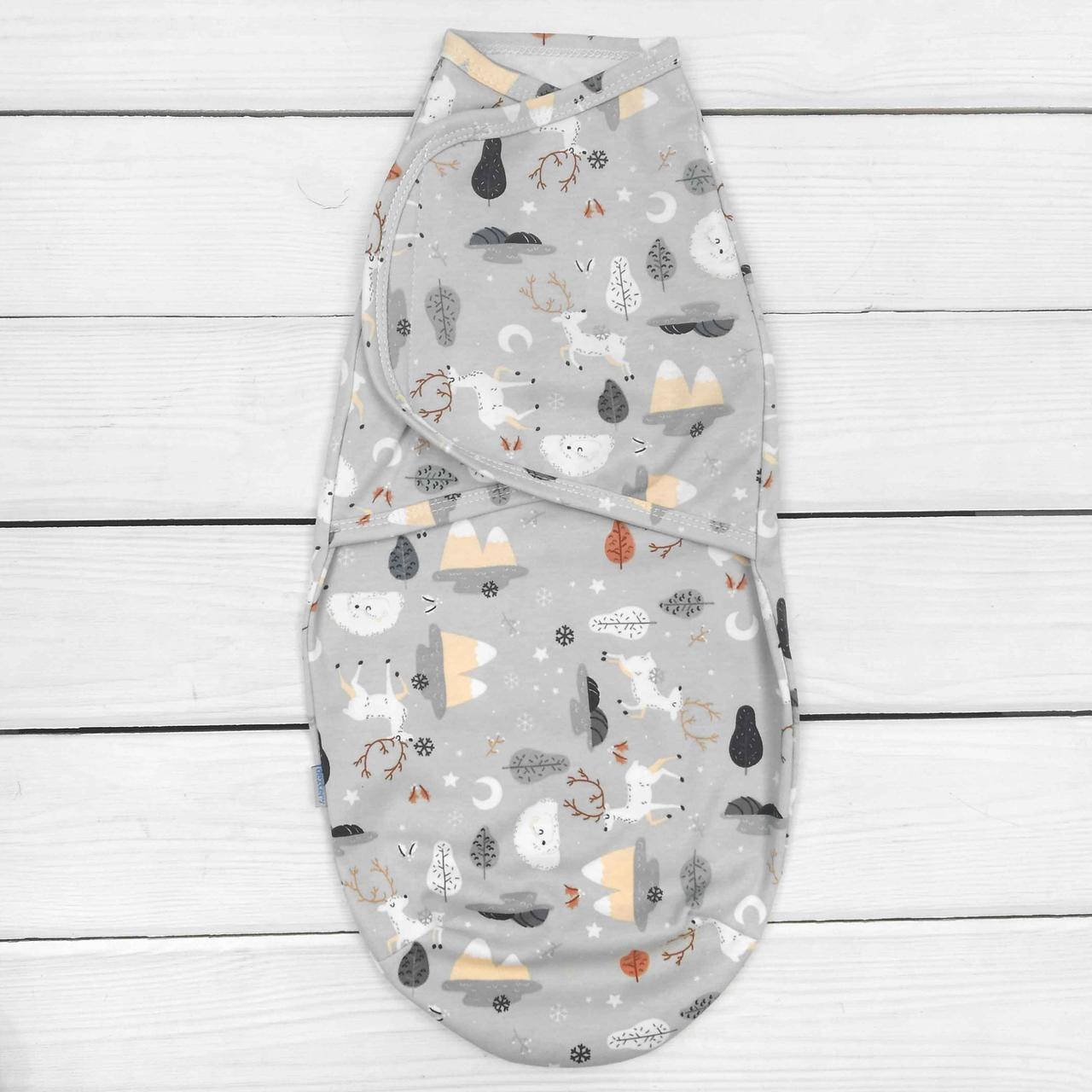 

Пеленка-кокон Wood Story с застежкой липучка, Серый