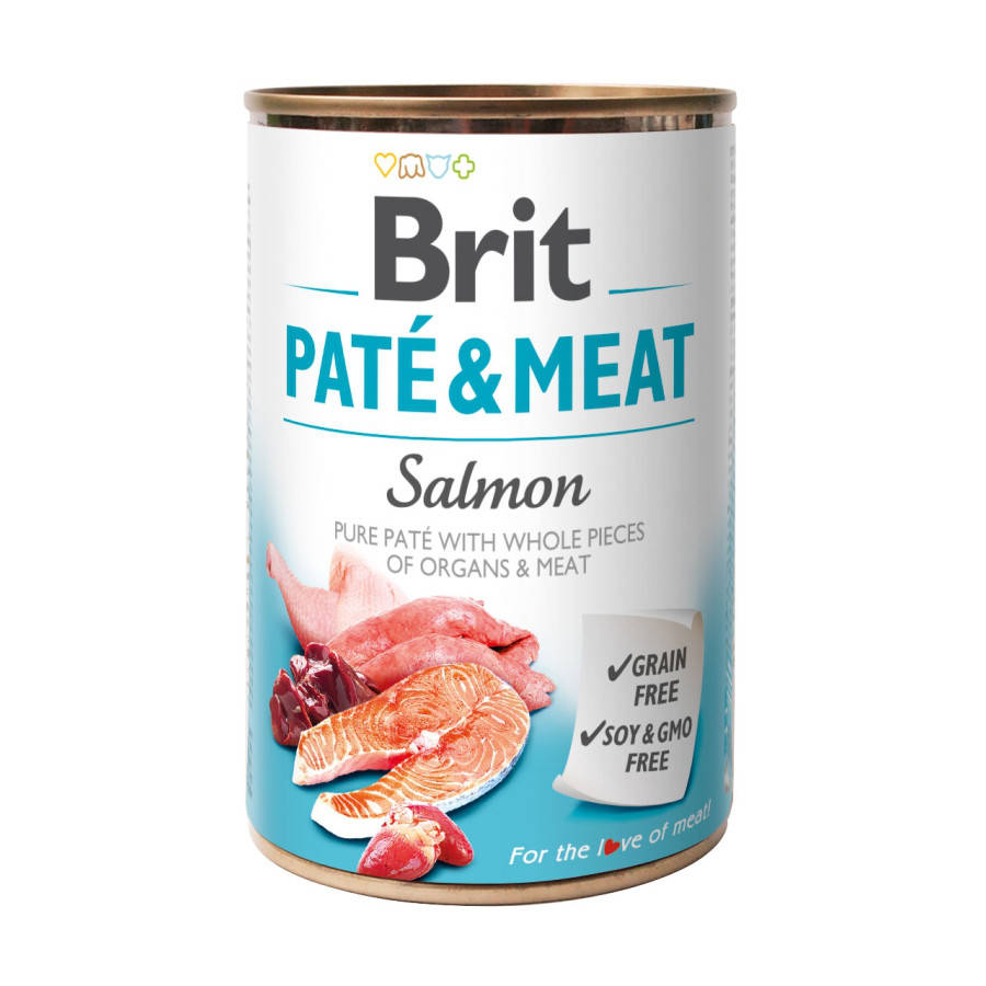 

Brit Pate and Meat Salmon мясной паштет с кусочками лосося и курицы для собак 400г