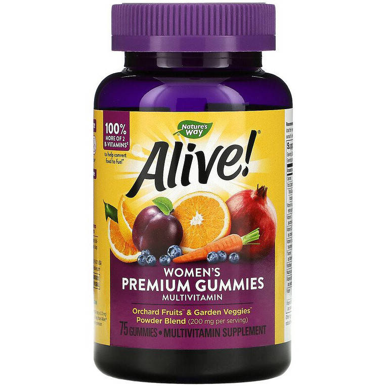 

Мультивитамины для женщин Nature's Way, Alive! "Women's Premium Gummies" фруктовый вкус (75 конфет)