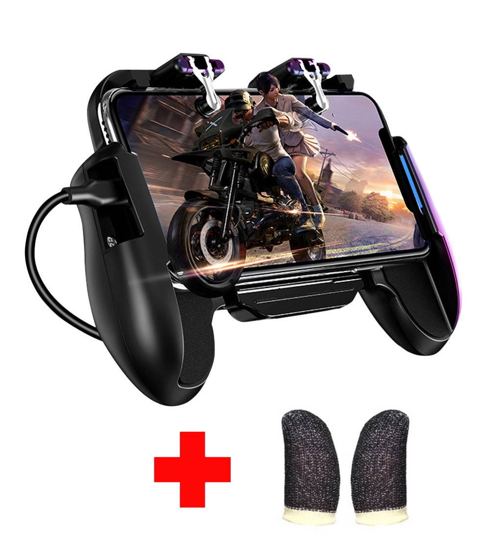 

Комплект напальчников и геймпад Union H5 триггеры для смартфона PUBG Mobile COD Warface, Черный