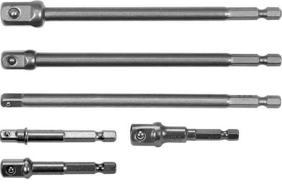 

Набор держатель адаптер YATO Польша торцевых головок квадрат 1/4",3/8",1/2"- HEX-1/4" 6 шт YT-04629