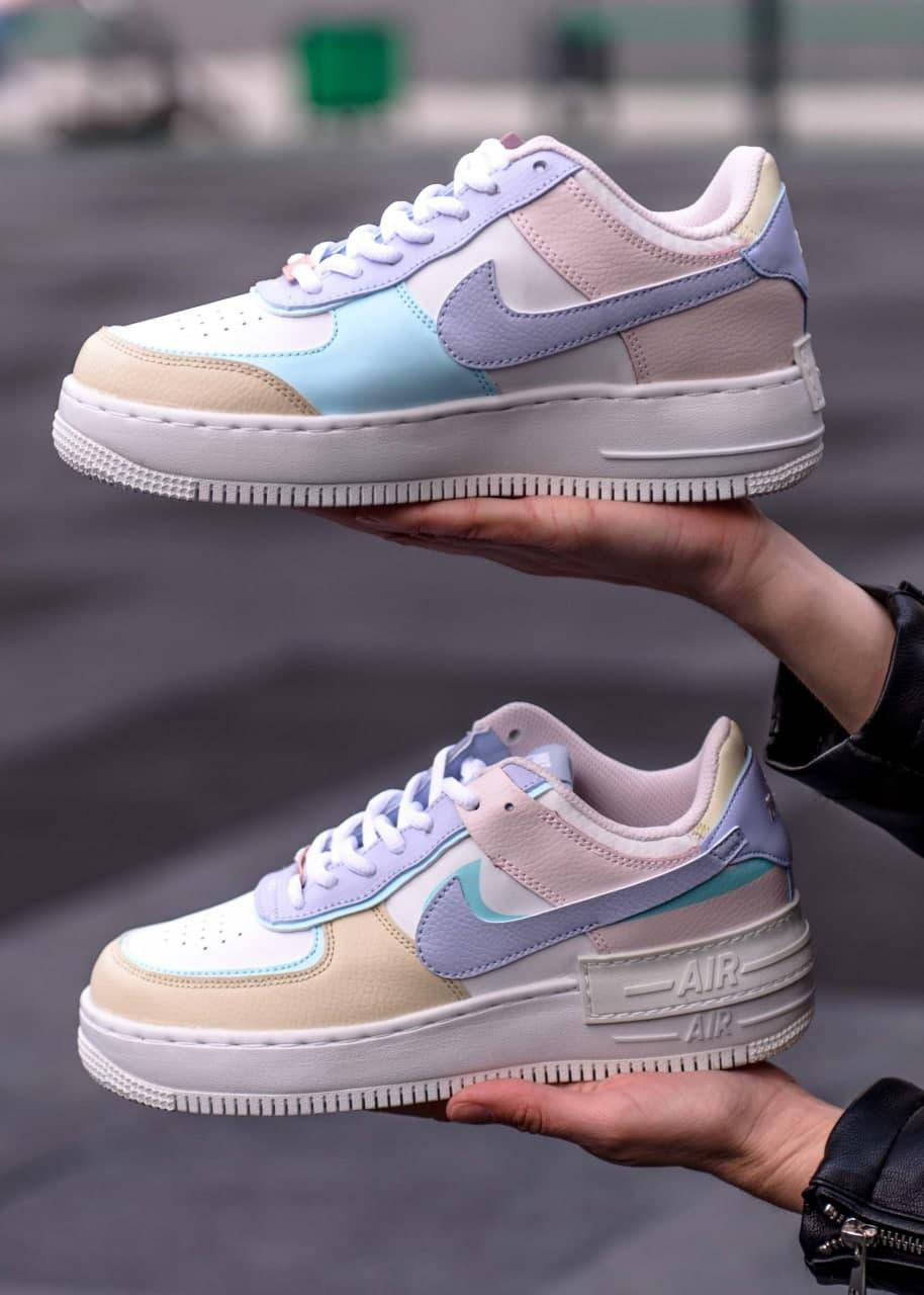 

Nike Air Force 1 Shadow цветные женские демисезонные кроссовки. Осень/весна женские кожаные кроссовки. 3, Разные цвета