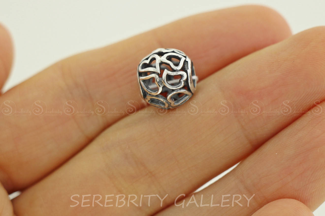 

Серебряный шарм бусина для браслета в стиле пандора д №1 сердце бк I 562100 Bk