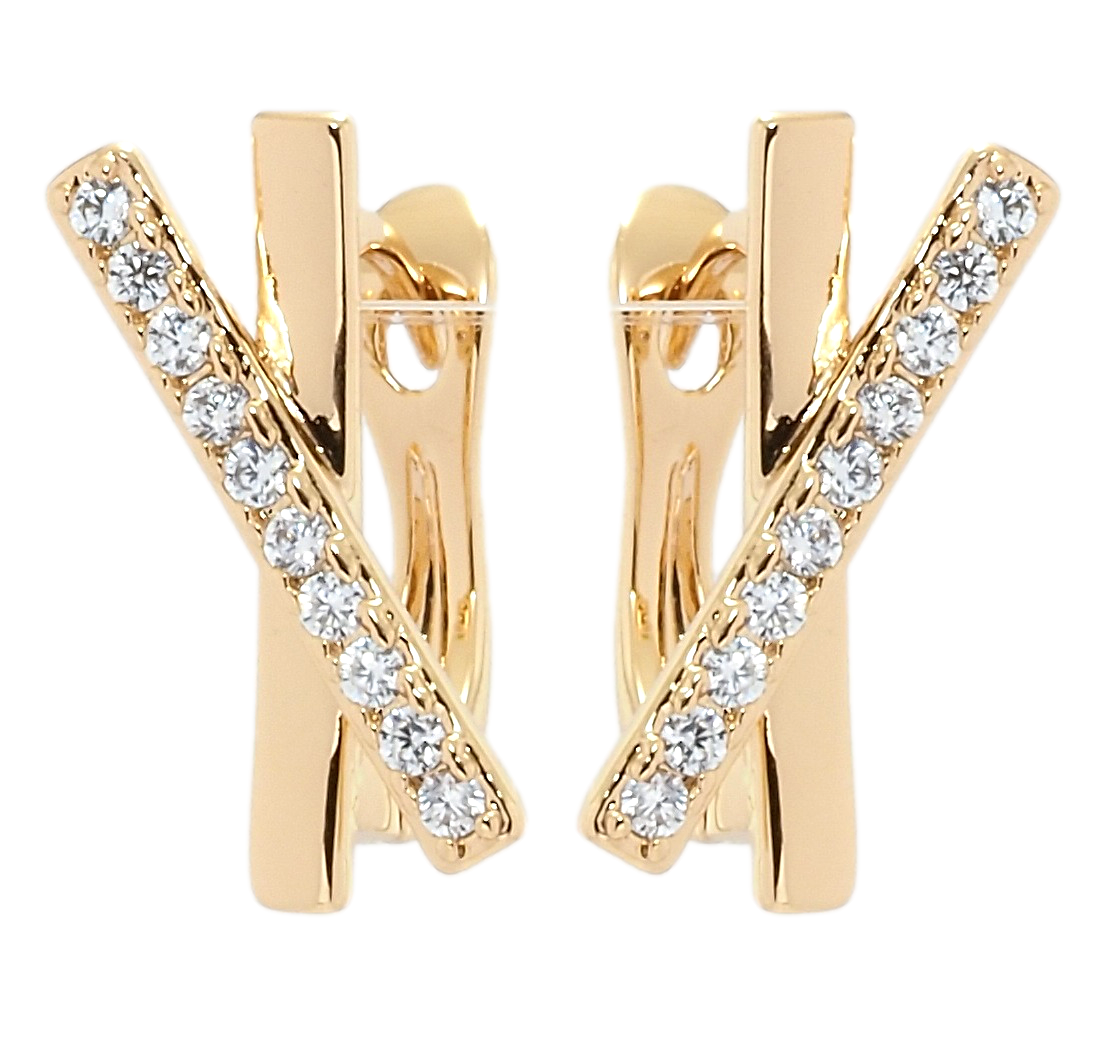 

Серьги Xuping Позолота 18K английский замок "Крестики с цирконием"