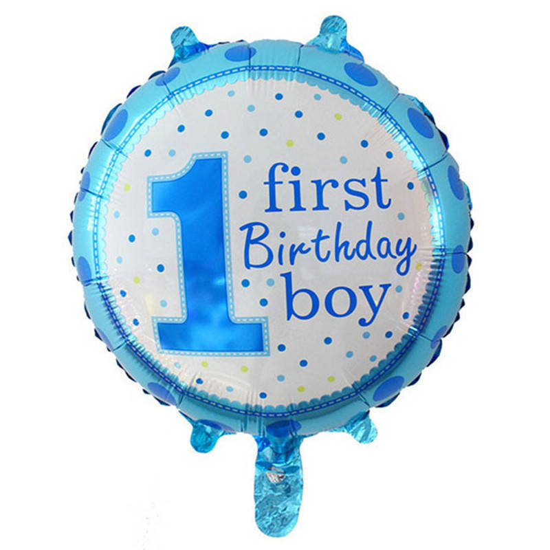 

Фольгированный шар круг 1first Birthday boy 18" Китай
