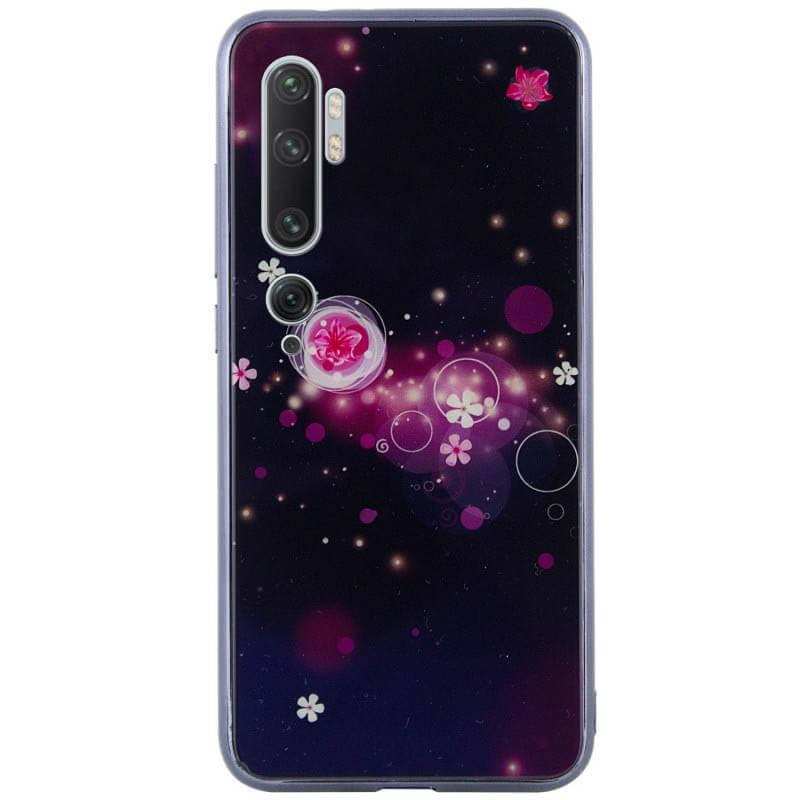 

TPU+Glass чехол Fantasy с глянцевыми торцами для Xiaomi Mi Note 10 / Note 10 Pro / Mi CC9 Pro Пузырьки и цветы