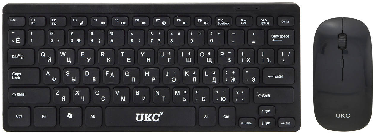 

Беспроводная русская мини клавиатура и мышка UKC KM901 Black (2549), Черный