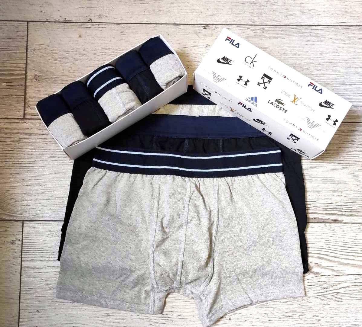 

Трусы мужские боксеры 5 шт Black&Dark Blue без коробки / Боксеры трусы чоловічі труси боксери