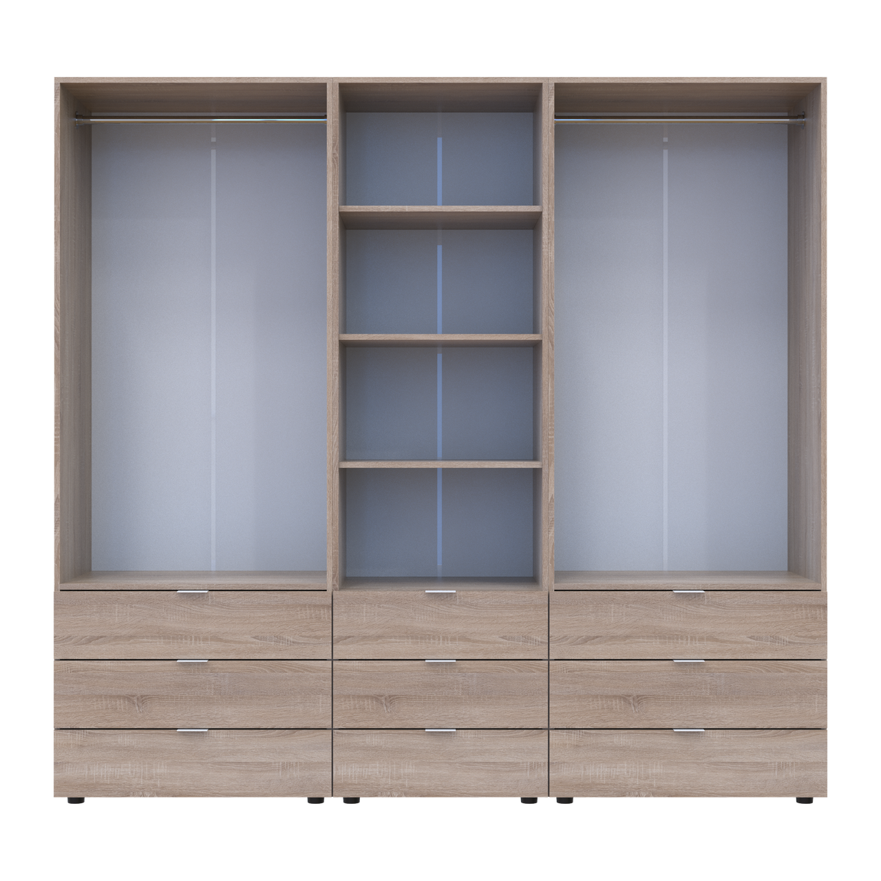 Шафа для одягу Doros Гелар Дуб сонома 2+2ДСП з пеналом 215х49.5х203.4 (42005183) 5