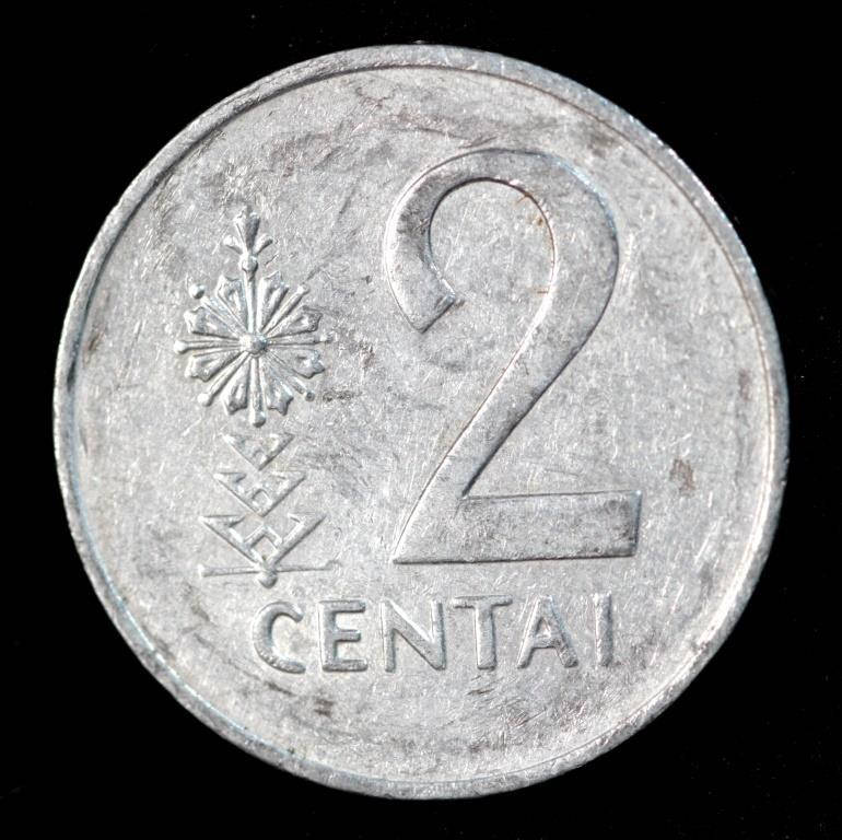 

Монета Литвы 2 цента 1991 г.