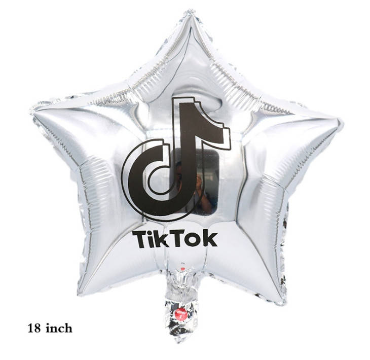 

Фольгированная звезда "Тик Ток" серебро, 45 см (Китай), Серебристый