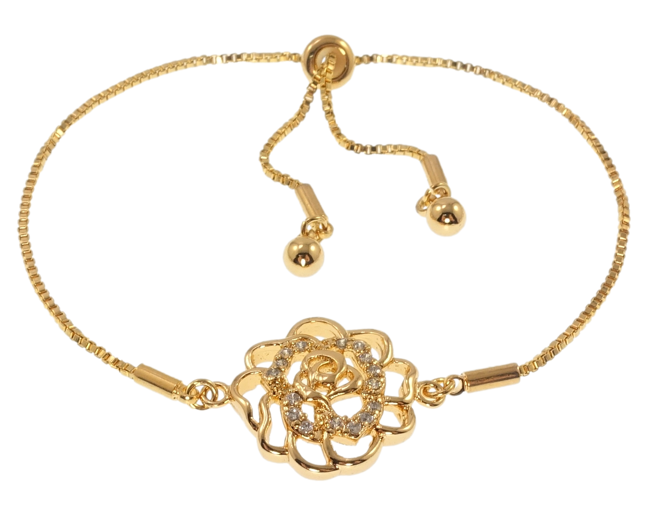 

Браслет Xuping Позолота 18K "Цветок" длина с бегунком 12-22см х 1мм