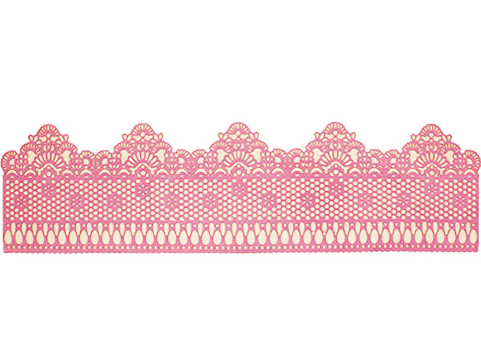 

Сахарное украшение для торта "Кружево №425 розовое" 13, Розовый