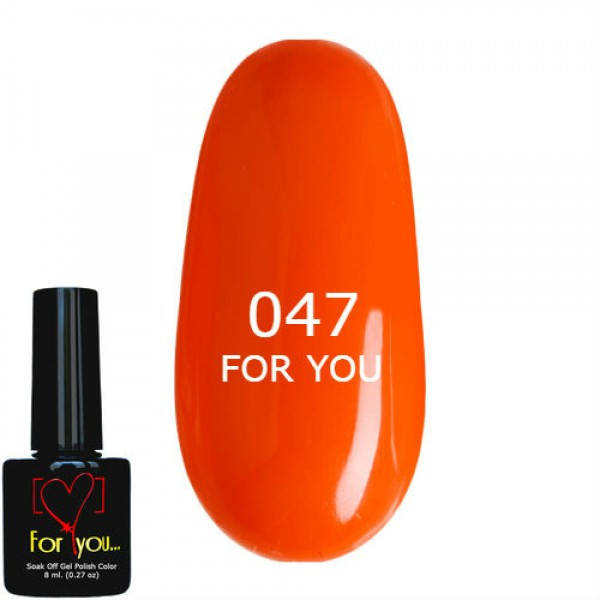

Гель лак Красный FOR YOU № 047 8 мл