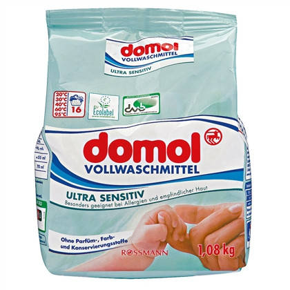 

Domol Ultra Sensitiv Vollwaschmittel - Детский стиральный порошок гипоаллергенный, 16 стирок, 1,08 кг