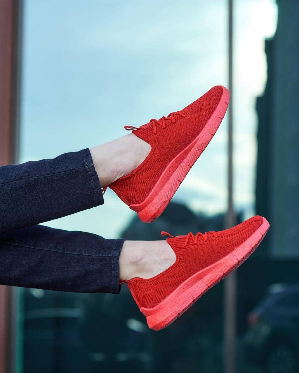 

Кроссовки женские , весенние в сетку red 40, Красный