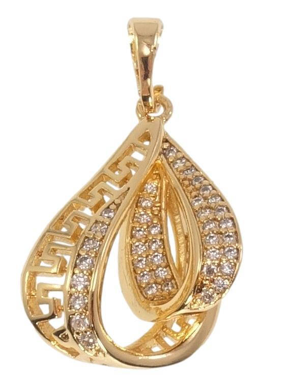 

Кулон Xuping Позолота 18K "Петельки с цирконием и меандровым узором"