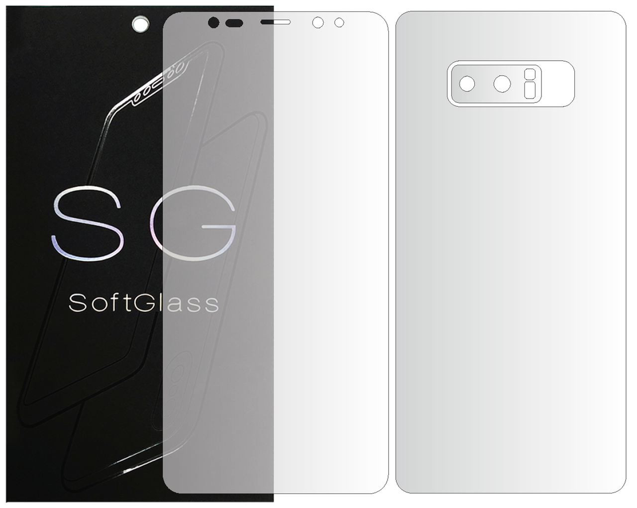 

Полиуретановая пленка Samsung Note 8 N950 Комплект: для Передней и Задней панели SoftGlass, Прозрачный