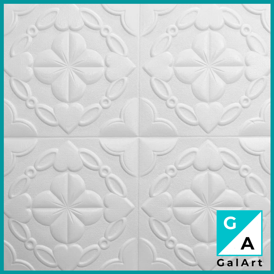 

Самоклеящаяся декоративная 3D панель 700*700*9мм 3д самоклейка для стен и потолка кухни ванной, Белый