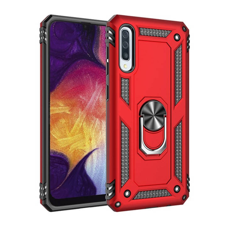 

Противоударный чехол Combo Ring для Samsung Galaxy A50 / A30S (Разные цвета) Красный