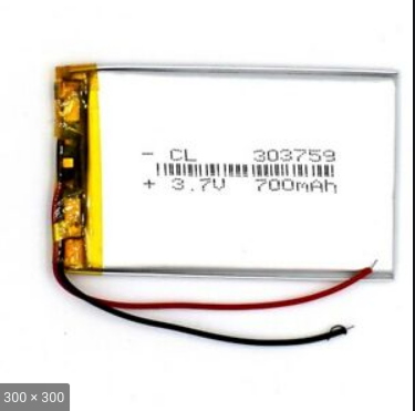 

Аккумулятор литий-полимерный плоский Li-Po 303759 3,7 v 700 mah