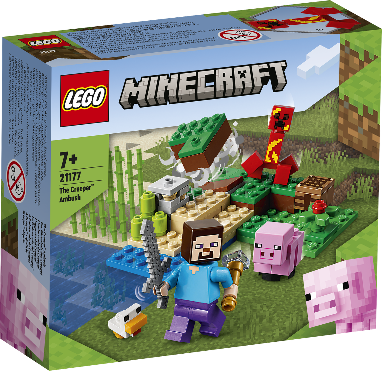 

LEGO ЛЕГО Minecraft Засада Крипера 21177, Красный