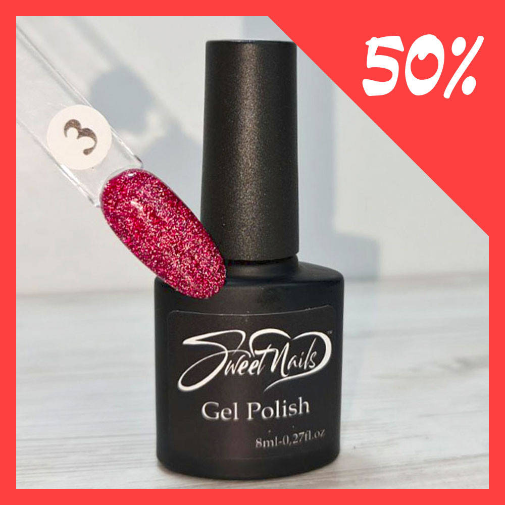 

Светоотражающий гель лак для ногтей красный №3 8мл Sweet Nails