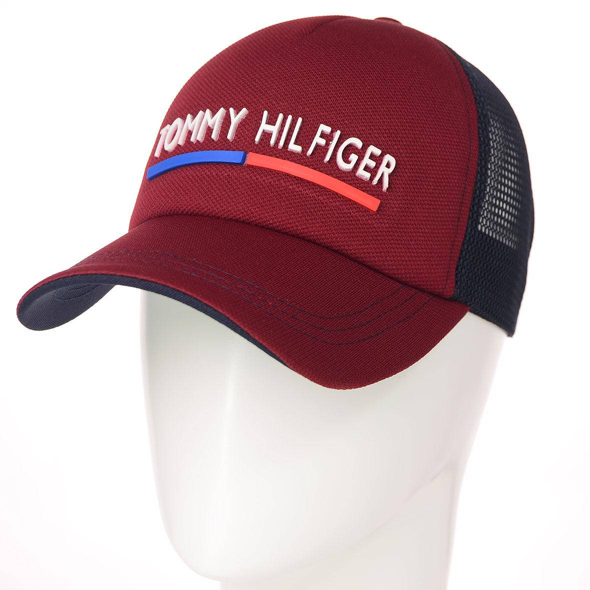 

Классическая бейсболка кепка Tommy Hilfiger с сеткой мужская женская Бордо-синий