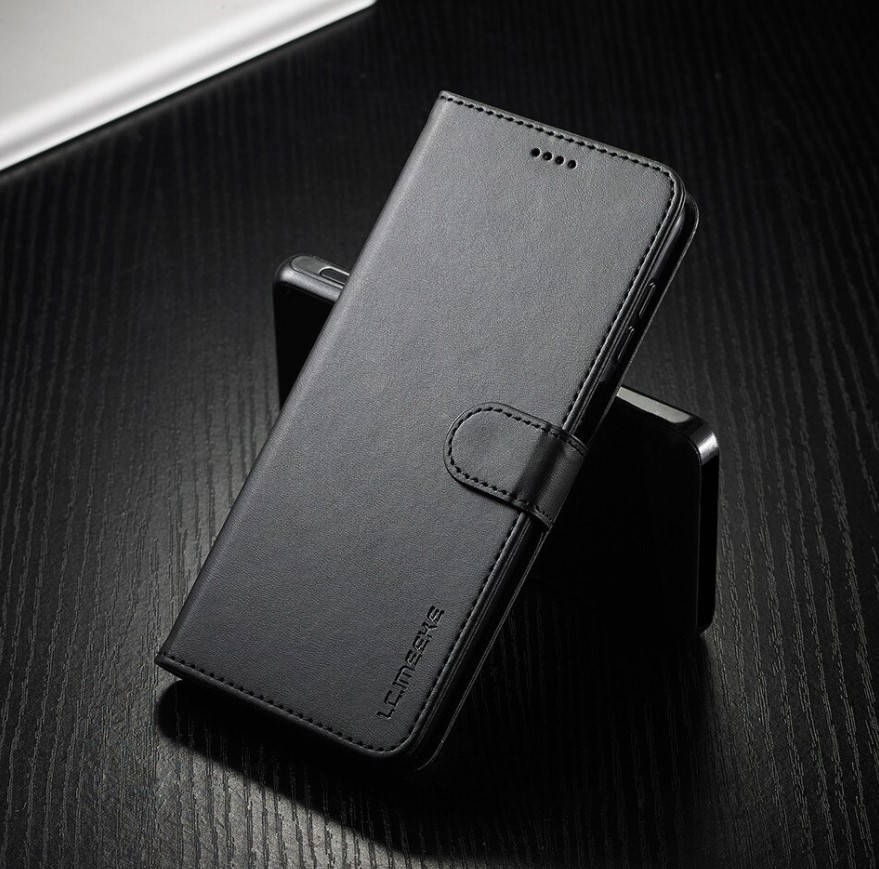 

Кожаный чехол книжка IMEEKE для Oppo A15S с визитницей (Разные цвета) Черный