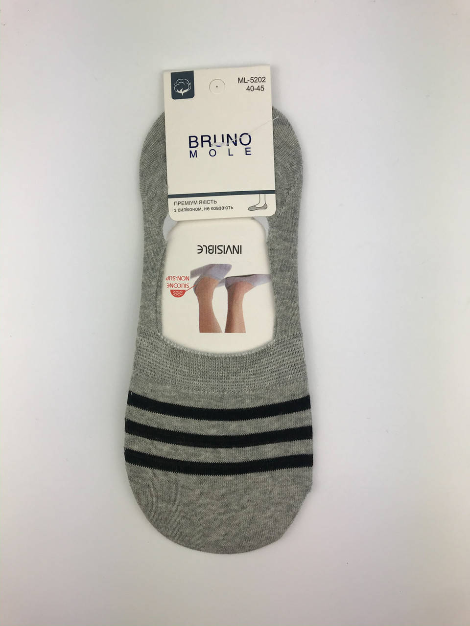 

Носки-следы BRUNO в полоску Серый