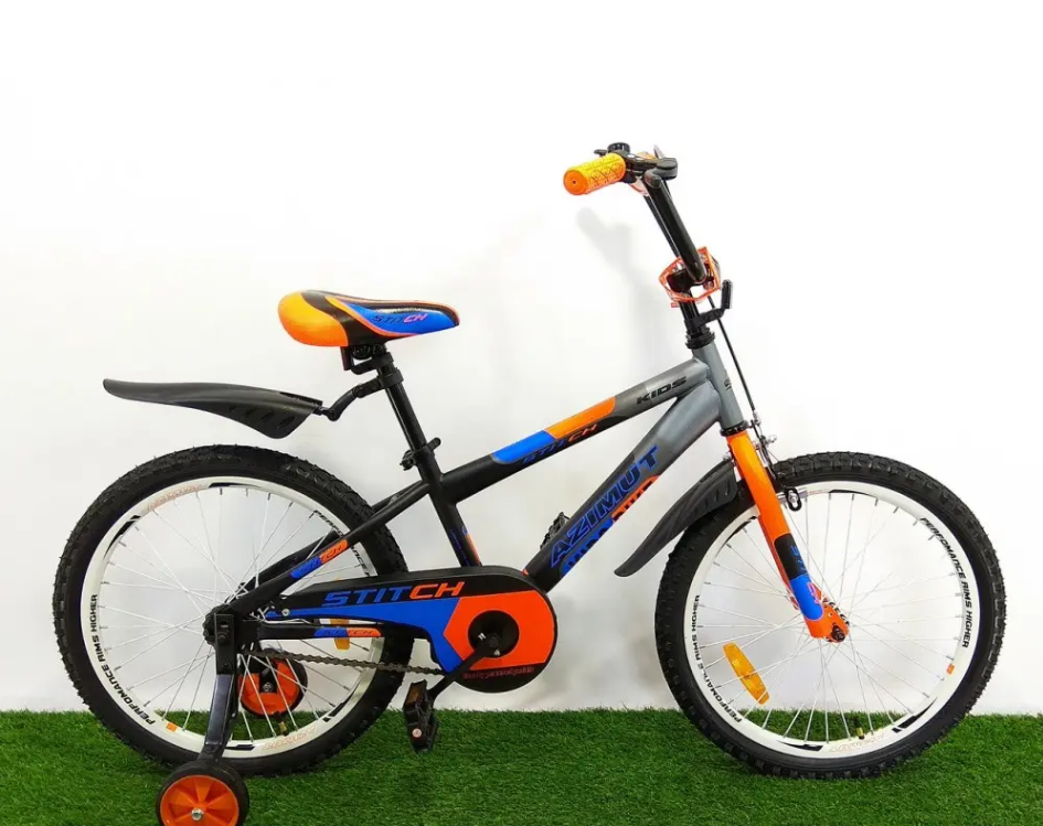 

Детский двухколесный велосипед 16 дюймов Azimut Stitch А оранжевый, Фиолетовый