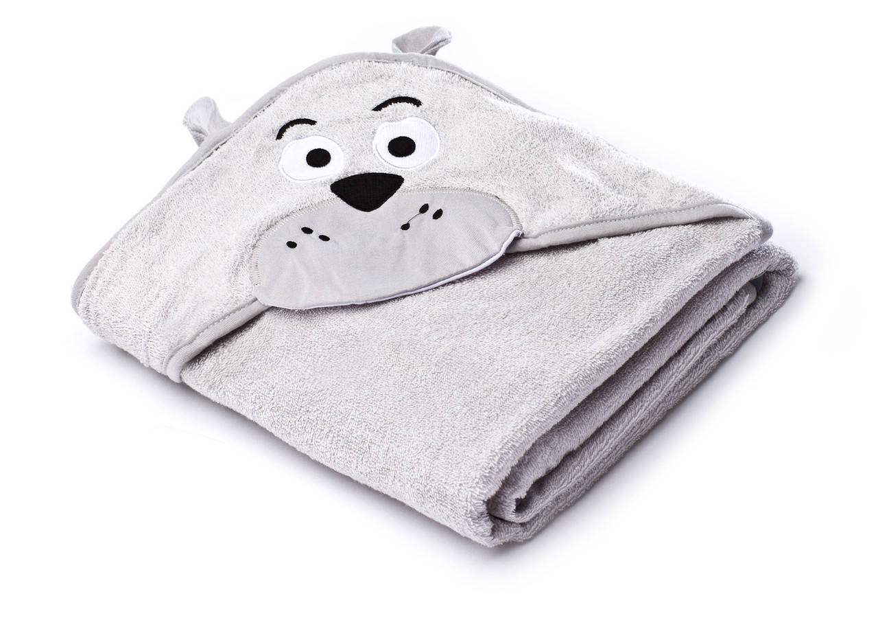 

Детское махровое полотенце с уголком Sensillo Water Friends Grey (29629), Серый