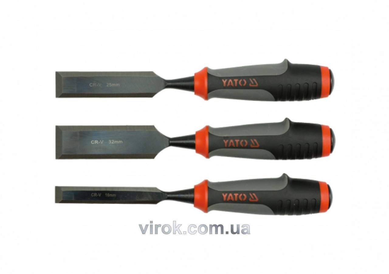 

Набор стамесок YATO с полимерными ручками 16, 25, 32 мм 3 шт YT-6280